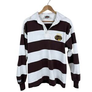 Vintage 90s Barbarian Rugby Wear Becahi Striped Rugby Shirt Men's L Canada Made